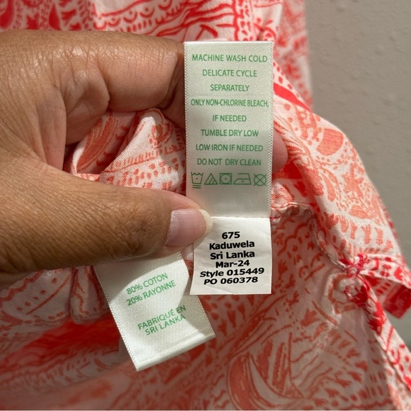 Lilly Pulitzer NWT Medium Mizner Red Seaside Harbour Jae Tunic Blouse Preppy - Picture 5 of 6